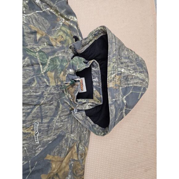 Vintage Fieldstaff Mossy Oak Camo Full Zip Fleece Hooded Jacket Sz Medium - Picture 3 of 14